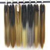 iLUU Claw Clip on Ponytail Synthetic Hair 24" 130g Ombre Color #8 Light Brown to #25 Light Blonde Straight Clip in Pony Tail Ponytails Hair Extensions with Jaw Claw Attachment for Women Girls Lady