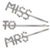 Minkissy 3pcs Words Letter Hair Pins Mrs to Miss Barrette Glitter Rhinestone Hair Clips for Women Ladies Girls