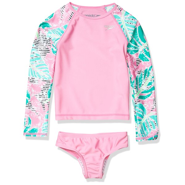 Speedo Girl's Uv Swim Shirt Long Sleeve Rashguard Set