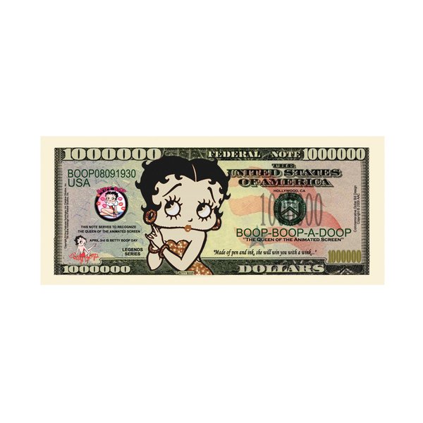 American Art Classics Betty Boop Million Dollar Bill Limited Edition Collectible Bill in Currency Holder - Best Accessory Gift