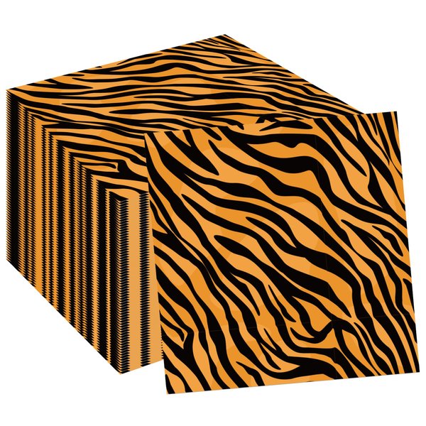 40Pcs Tiger Print Party Napkins Tiger Print Theme Party Paper Napkins Disposable Party Napkins Set Tiger Print Paper Luncheon Napkins Safari Tiger Print Theme Party Supplies