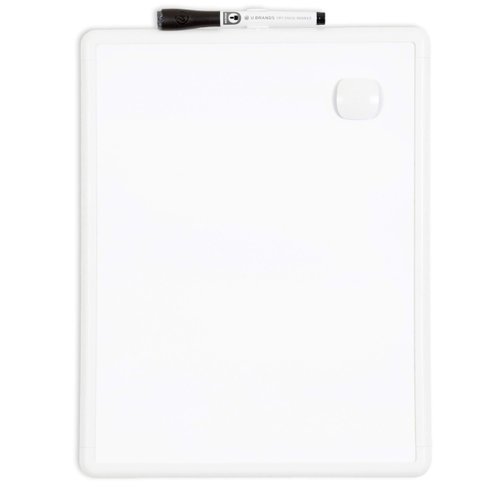 U Brands Contempo Magnetic Dry Erase Board, 11”x14”, White Modern Frame, Includes Magnet and Marker