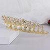 VIJIV Wedding Crystal Tiara Baroque Crown Bridal Headband Hair Decoration Bride Royal Crowns Elegant Bridal Headpiece Gold