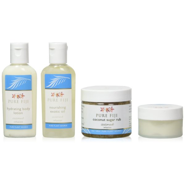 Pure Fiji Spa Gifts for Women and Man - Body Gift Box Include: Sugar Scrub , Bath and Body Oil, Body Butter and Body Lotion, Scent Mango