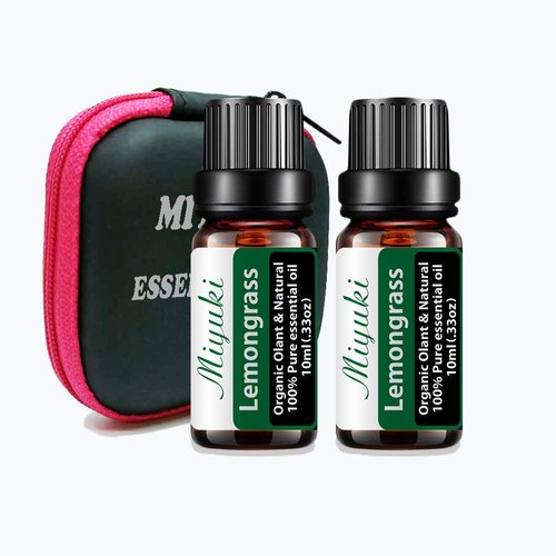 Lemongrass Essential Oil Organic Plant & Natural 100% Pure Therapeutic Grade Aromatherapy Oil for Diffuser, Humidifier, Bath, SPA, 2 Pack x10ml