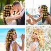Kunyeah Flower Headband for Girl Daisy Tassel Headpiece Bohemian Hair Band Floral Bandana Party Hair Accessories for Women (Yellow)