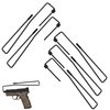 Hold Up Displays Pistol Hanger Gun Safe Shelf or Bookshelf Mounted Handgun Storage, HD84 Black (5 Pack)