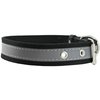Cotton Web/Leather Reflective Dog Collar 18" Long 3/4" Wide Fits 12"-16" Neck, Poodle, Spaniel