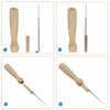 Quwei 63 Pieces 3 Sizes Felting Needles Wool Felt Tools with 3 Pieces Clear Bottles and 3 Pieces Wooden Handles