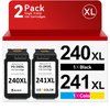PG-240 XL/CL-241 XL Ink Cartridges Replacement for Canon 240XL 241XL Combo Pack for Canon PIXMA MG3620 MG3600 TS5120 MX472 Printer (1 Black,1 Color)