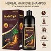 Instant Hair Color Shampoo, Hair Dye Shampoo Blonde Brown for Women Men, Long Lasting Brown Hair Shampoo,Brown Hair Dye Colors in Minutes, Brown Shampoo Easy to Use