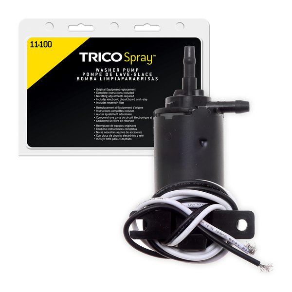 Trico Universal Windshield washer pump Automotive Replacement, Easy Install (11-100),Black