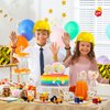 Sratte 55 Pieces Construction Vehicle Birthday Party Favors Supplies Set, Construction Theme Hats Goodie Bags Stickers Bracelets and Truck Toys Bulk for Kids Award Party Supplies