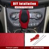 AICARS Leather Gear Shift Knob Cover Compatible with Ford Focus丨 Escape丨 Fusion丨 Fiesta丨 Transit 2012-2019 Black Leather with Red Stitches Shifter Knob Cover- (Black& Red)