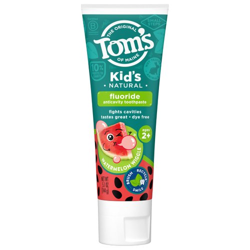 Tom's of Maine Natural Children's Fluoride Toothpaste, Watermelon, 5.1 oz