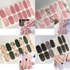 WOKOTO 20 Sheets Full Wraps Nail Art Polish Stickers Strips Set with 1Pc Nail File Gradient Adhesive Nail Decals Design Manicure Tips