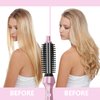 DAN Technology Curling Iron Brush, 1 inch, Ceramic, Pink, Adjustable Temperature, Dual Voltage, Fast Heating, Anti-Scald, Safety Auto Shut Off, for Curly Hair, HAIR IRON