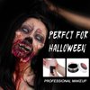 Liquid Latex SFX Makeup Kit,Halloween Fake Blood Scar Wound Makeup For Subtle Wrinkle Special Effects SFX with Scab Coagulated Blood Gel,Stipple Sponge,2 Sponges