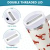Boccsty Crawfish Red Lobsters Insulated Tumblers Reusable Stainless Steel Tumbler 40 oz Cup Coffee Travel Mug Water Bottle with Handle & Flip Straw for Home Office Car