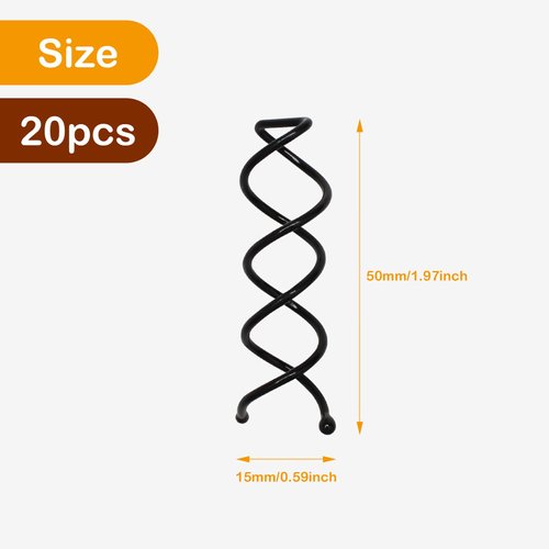 YEEPSYS Spiral Hair Pins,20 Pack Twist Hair Pins Corkscrew Hair Pins Spin Pins Non-Scratch Round Clip for Women Hair Style DIY