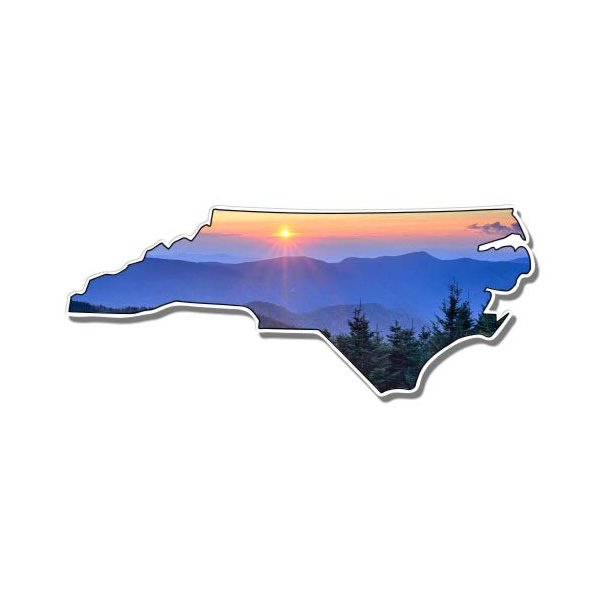 GT Graphics North Carolina Smoky Mountains Sunrise - 8" Vinyl Sticker - for Car Laptop I-Pad - Waterproof Decal