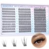 Lash Clusters Wispy Eyelash Clusters C Curl Individual Lashes zanlufly Natural 300Pcs Cluster Lashes Eyelash Extension 10-14MM DIY Lash Extension