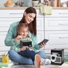 ATM Piggy Bank for Boys Girls, Vcertcpl Mini ATM Coin Bank Money Saving Box with Password, Kids Safe Money Jar for Adults with Auto Grab Bill Slot, Great Gift Toy Bank for Kids (Black+Silver)