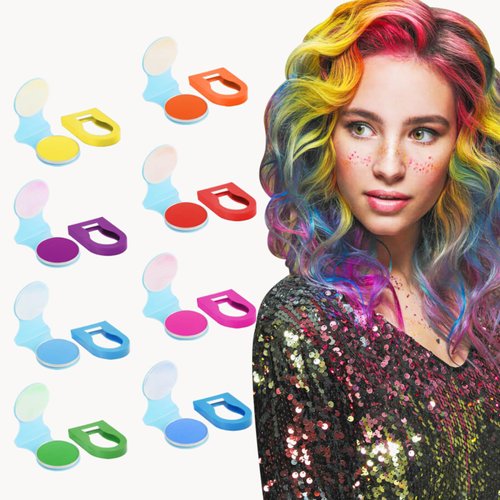 8 Colors Kids Hair Chalk For Girls Boys,Washable Safe Temporary Hair Dye Color Makeup For Adults,Ideal For Birthday Halloween Party Christmas Carnival Festival Singer Concerts Cosplay