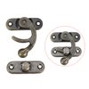 uxcell Antique Vintage Lock Clasp Right Latch Hook Hasp 42mm x 37mm Swing Arm Latch Plated Bronze, 5 pcs w Screws