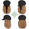 Lansigreen Newsboy Cap with Hair Extensions Short Curly Wavy Bob Hairstyle Wig Hat Beret 8 Panel Attached 14" Synthetic Hairpiece for Women Ginger Blonde Mix Bleach Blonde