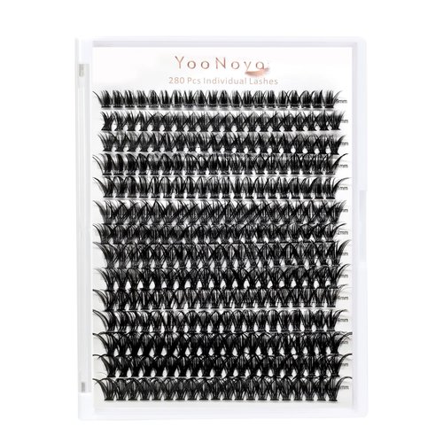 YOONOYA lashes,Transform Your Look with 280PCS Wispy Lash Clusters - Perfect for Manga and Anime Inspired DIY Lash Extensions 50D,9-16mm