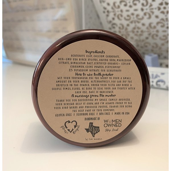 Organic Vegan Fluoride Free Remineralizing Tooth Powder Sensitivity Formula, Cinnamon and Clove Flavor, Value Size Up to 6 Month Supply I Teeth Whitening, Natural Numbing, Reduce Pain