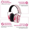 GREEN DEVIL Kids/Toddler Ear Protection Safety Ear Muffs Design For Age 3-16 Noise Cancelling Headphones SNR 27.4dB Kids Hearing Protection Earmuffs Sensory Headphones for Autism Kids (Pink)