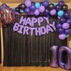 Purple Birthday Balloon Number 12, 40 Inch Big Foil Mylar Number 1 and 2 Balloons with Purple Confetti Latex Helium Balloons for Girls Women 12th 21st Birthday Anniversary Party Decorations Supplies