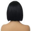 WTHCOS Black Bob Wigs Short Straight Black Hair Wig for Women Side Part Cosplay Wig Heat Resistant Natural Looking Synthetic Wigs with Wig Cap
