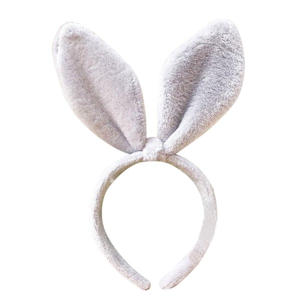 Mookiraer Bunny Ears Headband for Women Girls Daily Wearing,Christmas Easter Rabbit Ear Hair Band for Party Cosplay (Grey)