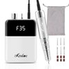 Kredioo Electric Nail Drill Professional 35000 RPM, Portable Rechargeable Cordless Electric Nail File Kit with Storage Bag for Acrylic Nails Gel Polishing Dip Powder for Manicure Salon Home-White