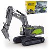 Gemini&Genius Drill Excavator Toy for Kids, 1:50 Scale Impact Hammer Excavator Construction Vehicle Toy, Demolition Machine-Tracked Driller, Engineering Car Great Toys and Gifts