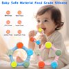 KAZOKU Baby Teething Toys for Babies 0-6 6-12 Months Baby Teether Rings Chew Toys for Infant Toddlers BPA Free Food Silicone Sensory Toys Relief Teething Toys for Baby Girls Boys Gifts (Pink)
