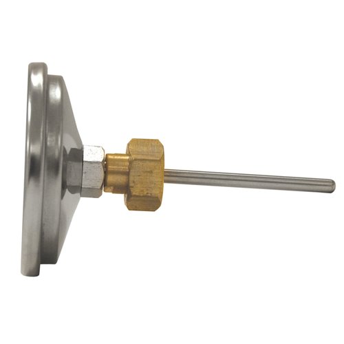 Bayou Classic 5070 Bayou Fryer Thermometer Stainless Steel Design Tempered Glass Dial Face w/ 50˚- 400˚F Range Fits Bayou 2.5-gal 4-gal and 9-gal Fryers