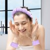 Beleki Spa Headband for Washing and Wristband Set Sponge Headband Women Face Wash Makeup Skincare Headband Non Slip Puffy Headwear Thick Hair Accessories for Women Girls, Purple
