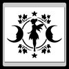 Fantasy Fairy and Triple Moon with Ivy Vines Reusable Craft Stencil Template (Small 7 X 7 inch (Image Dimensions 5 X 6))