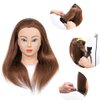 Mannequin Head with Human Hair 100% Human Hair Mannequin Head Hair Styling Training Head Cosmetology Manikin Head Doll Head for Hairdresser with Free Clamp 16-18(brown))