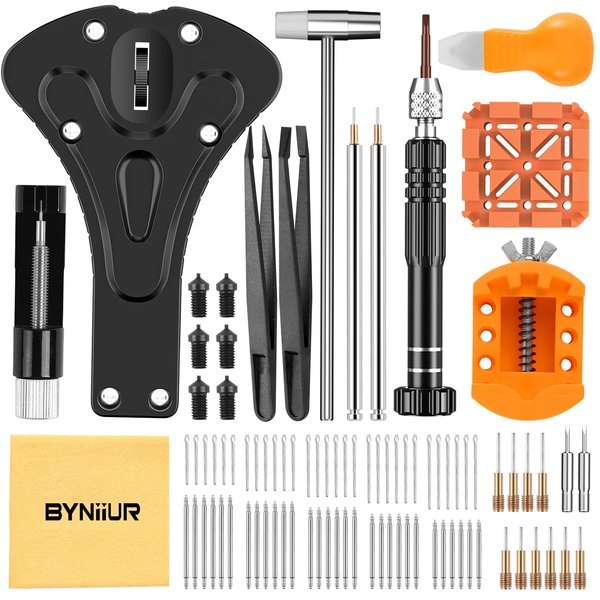 Watch Battery Replacement Tool Kit, BYNIIUR Watch Repair Kit, Watch Repair Tools & Kits, Watch Band Link Removal Kit, Watch Tools Case Opener Tool