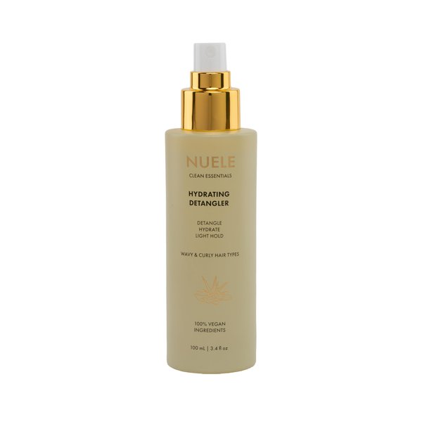 Nuele Clean Essentials Hydrating Detangler | Detangle, Hydrate, Light Hold | Wavy & Curly Hair Types | 100% Vegan Ingredients | 3.4 Fl Oz