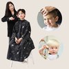 PERFEHAIR Kids Hair Cutting Cape with Sleeves, Kids Barber Cape Haircut Cape for Boy & Girls, Professional Salon or Home Hair Cut Cape-Black Space Printing