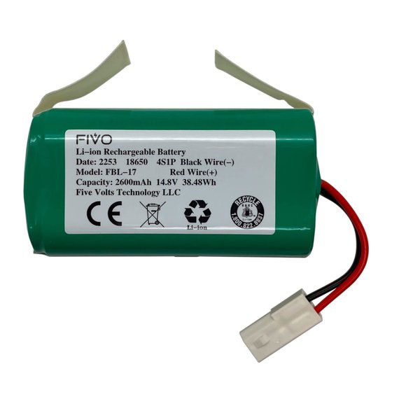FIVO Replacement Battery for Bissell EV675, 2503, 2933, 2859, 3115, Bob Sweep WJ540011, WP460011RO Robotic Vacuum 2600mAh 14.8V