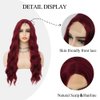 Salaibs Red Long Curly Wavy Wigs for Women Synthetic Lace Front Wigs Heat Resistant Natural Hair Wig for Halloween Daily party