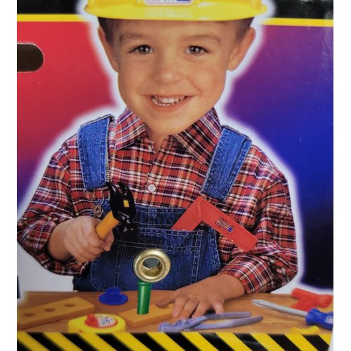Construction Manual Tool Set Playset (12-Piece Pack) Perfect for Handyman Kids Ages 3+. 6" Plastic Hammer, Screwdriver, Ruler, Bolts and Screws, Range. (CONSTR, Construction Tool Set, C0012)
