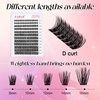 Lash Clusters DIY Eyelash Extensions 168 Clusters Lashes D Curl 0.07 Natural Individual Lash Extensions Mixed Tray False Eyelashes Soft & Strong Thin Band DIY at Home (F34-0.07D, 8-16mm)